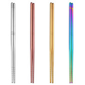 Rozsdamentes acél evőpálcikák csúszásmentes, újrafelhasználható kínai pálcika sushi tészta fém evőpálcikák