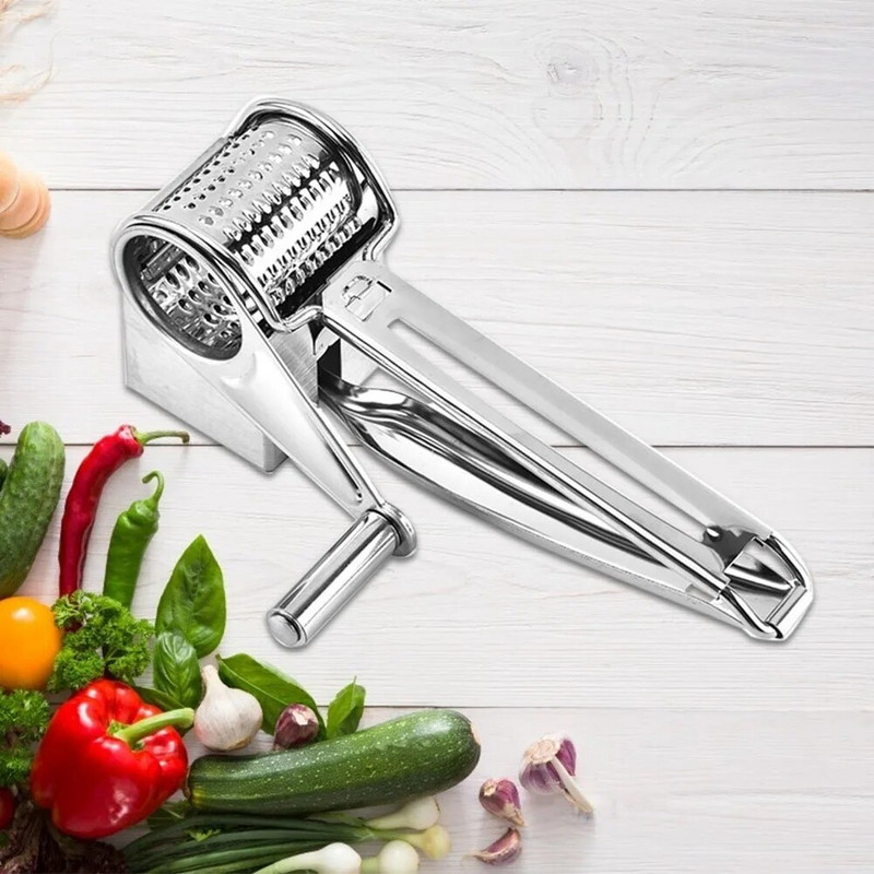 Praktiškas šokolado smulkintuvas nerūdijančio plieno būgnas Rankomis sukamas sūrio tarkas Rotorinis imbiero šokolado pjaustytuvas