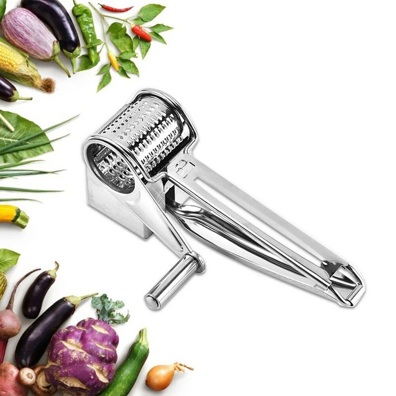 Praktiškas šokolado smulkintuvas nerūdijančio plieno būgnas Rankomis sukamas sūrio tarkas Rotorinis imbiero šokolado pjaustytuvas