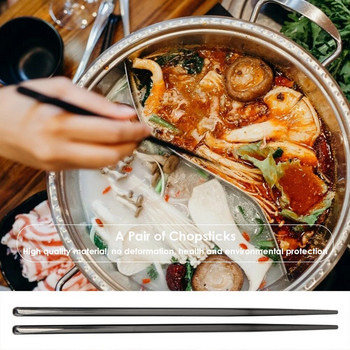 Пръчици от неръждаема стомана за многократна употреба Нехлъзгащи се китайски пръчици за суши Пръчици за храна за домакински кухненски комплекти съдове