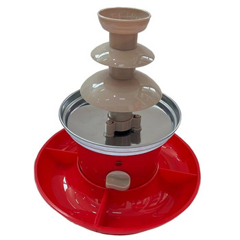 Шоколадов фонтан Мини комплект за фондю с включена табла за сервиране, електрическа 3-степенна машина с основа за горещо топене. Американски щепсел Издръжлив