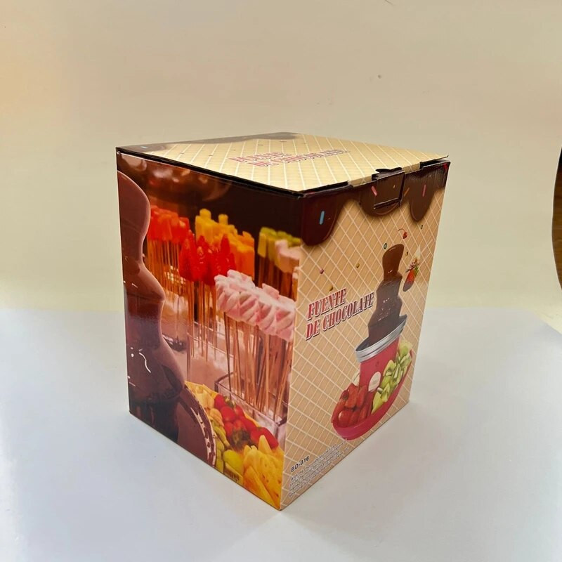 Set de mini fondue cu fântână de ciocolată cu tavă de servire inclusă, mașină electrică cu 3 niveluri cu bază de topire fierbinte.