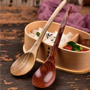 Δημιουργικό ιαπωνικό στυλ Κουτάλια οξιάς Σχήμα κλαδιού μακριά λαβή σέσουλα καφέ ανακατεύοντας κουτάλι σούπα κουτάλι σερβίτσιο