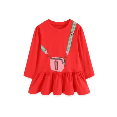 Jumping Meters 2-7T Long Sleeve Girls Bag Print T Shirts With Skirts For 2-7 Years Children`s Blouses Kids Tees Tops Autumn Wear