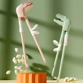 Bețișoare de exersare cu dinozauri din desene animate Bețișoare de îndreptare din plastic antiderapante Inel reglabil portabil pentru copii începători