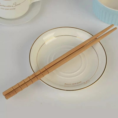 Kézzel készített, természetes bambusz fából készült pálcika háztartási konyhai bambusz pálcika 24 cm-es, újrafelhasználható sushi élelmiszer pálcika étkészlet