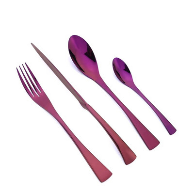 4 dalių blizgus poliravimo veidrodis mėlynas stalo įrankiai, nerūdijančio plieno 304 plieninis indų rinkinys stalo reikmenų rinkinys virtuvės vakarienės stalo reikmenų rinkinys didmeninė prekyba