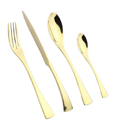 4 dalių blizgus poliravimo veidrodis mėlynas stalo įrankiai, nerūdijančio plieno 304 plieninis indų rinkinys stalo reikmenų rinkinys virtuvės vakarienės stalo reikmenų rinkinys didmeninė prekyba