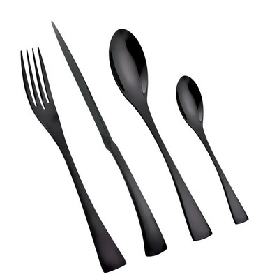 4 dalių blizgus poliravimo veidrodis mėlynas stalo įrankiai, nerūdijančio plieno 304 plieninis indų rinkinys stalo reikmenų rinkinys virtuvės vakarienės stalo reikmenų rinkinys didmeninė prekyba