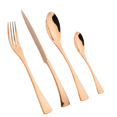 4 dalių blizgus poliravimo veidrodis mėlynas stalo įrankiai, nerūdijančio plieno 304 plieninis indų rinkinys stalo reikmenų rinkinys virtuvės vakarienės stalo reikmenų rinkinys didmeninė prekyba