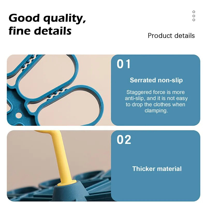 Umeraș pentru uscare haine cu agrafe șosete uscare lenjerie din plastic rezistent la vânt Suport pentru rufe Suport pentru agățat