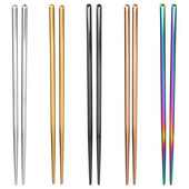 Bețișoare colorate din oțel inoxidabil, portabile, anti-alunecare, pentru protecția mediului, bețișoare alimentare, furnituri de bucătărie pentru masă