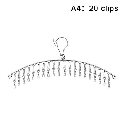 6-20 csap rozsdamentes acél ruhaszárító fogas szélálló ruhatartó kapcsok zokni mosodai akasztó fehérnemű zoknitartó