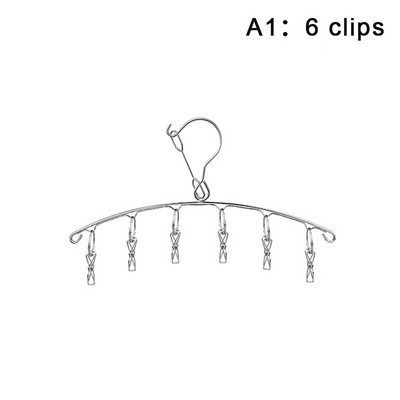 6-20 csap rozsdamentes acél ruhaszárító fogas szélálló ruhatartó kapcsok zokni mosodai akasztó fehérnemű zoknitartó