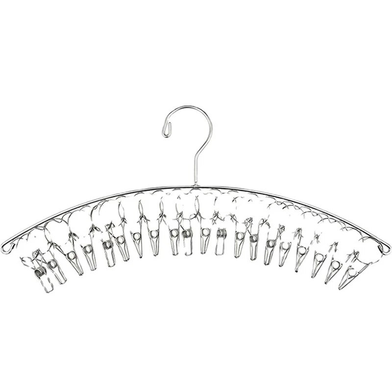 6-20 csap rozsdamentes acél ruhaszárító fogas szélálló ruhatartó kapcsok zokni mosodai akasztó fehérnemű zoknitartó