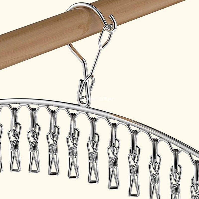 6-20 csap rozsdamentes acél ruhaszárító fogas szélálló ruhatartó kapcsok zokni mosodai akasztó fehérnemű zoknitartó