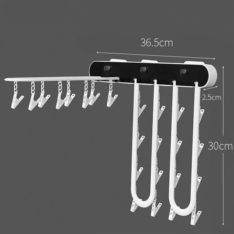 Umeraș pliabil pentru uscător de haine, montat pe perete, șosete, cârlige pentru lenjerie de corp, în interior, în aer liber, economisește spațiu, suport multiplu de depozitare pentru rufe Nou 2021