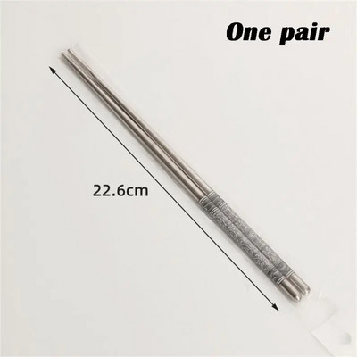 Bețișoare din oțel inoxidabil Veselă chinezească Bețișoare anti-alunecare Mole de porțelan Bețișoare Veselă reutilizabilă Ustensile de bucătărie