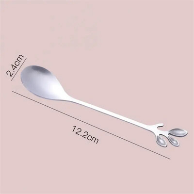 Roostevabast terasest kahvel Vastupidav pärastlõunane teekahvel Iseloomuga dekoratiivne mitmekülgne magustoit kohvilusikas Aktuaalne eksklusiivne looming