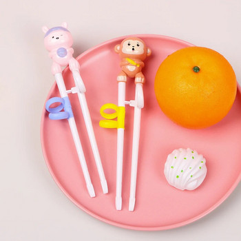 1 чифт Baby Learning Training Chopsticks Cartoon Animal Beginner Chopstick Tableware Kids Eating Training Helper Бебешки инструменти