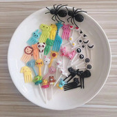 1Szett Állati Gyümölcs Villa Szett Rajzfilm Mini Kids Snack Torta Desszert Étel Rúd Fogpiszkáló Dísz Pick Torta Bento Evőeszközök Gyerek