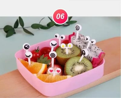 1Szett Állati Gyümölcs Villa Szett Rajzfilm Mini Kids Snack Torta Desszert Étel Rúd Fogpiszkáló Dísz Pick Torta Bento Evőeszközök Gyerek