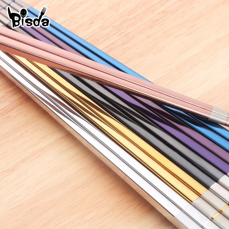 2 perechi de bețișoare chinezești Veselă coreeană Bețișoare de sushi japoneze Gravoare cu laser Bețișoare de metal auriu Bețișoare de modă