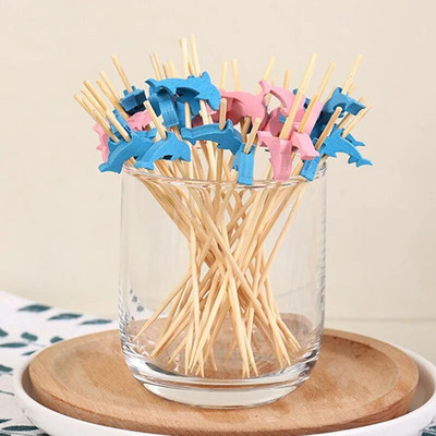 100 tk kala delfiin bambusest puuviljapulgad 12 cm salati suupiste kahvliga kokteili kaunistus kook puhvet hambaorkid pulmapeo sisustustarbed