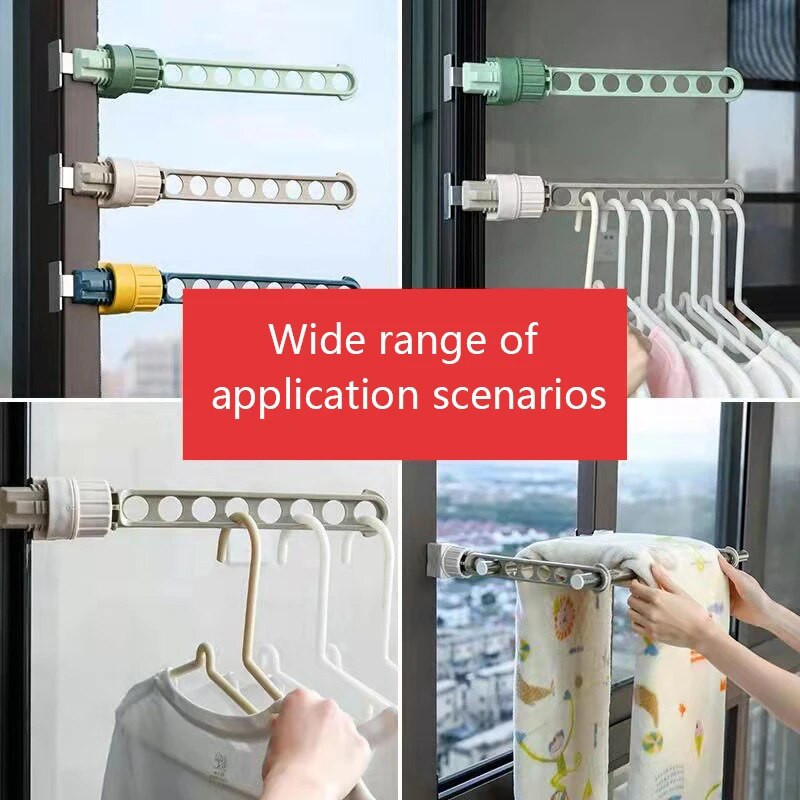Suport de uscare cu opt găuri pentru interior Fereastră de balcon Suport portabil multifuncțional pentru agățat pentru tije