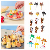 1Bento daržovių indų rinkinys Mieli maži vaikai vaisiai šakutės dantų krapštukai vaikams maisto rinkiniai Animacinių filmų gyvūnas koala vaisių šakutė