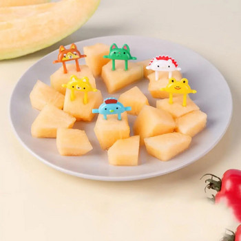 1 комплект зеленчукови съдове Bento Сладки мини вилици за малки деца Детски вилици за плодове Клечки за зъби Детски подбирания за храна Анимационно животно Коала Вилица за плодове