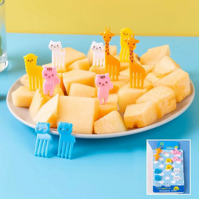 1Bento daržovių indų rinkinys Mieli maži vaikai vaisiai šakutės dantų krapštukai vaikams maisto rinkiniai Animacinių filmų gyvūnas koala vaisių šakutė