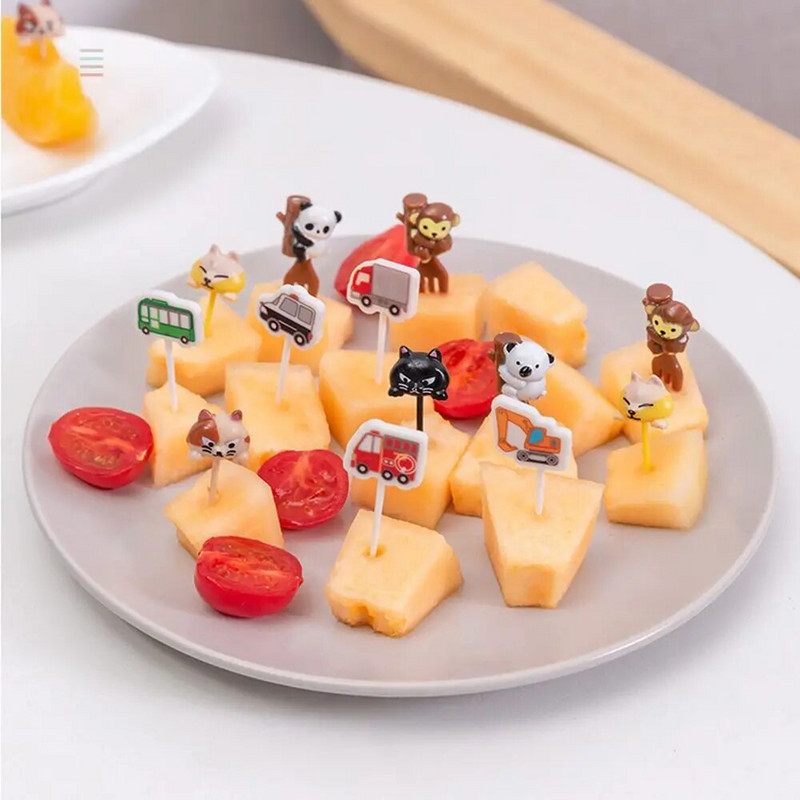 1Bento daržovių indų rinkinys Mieli maži vaikai vaisiai šakutės dantų krapštukai vaikams maisto rinkiniai Animacinių filmų gyvūnas koala vaisių šakutė