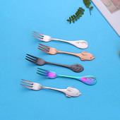 Furculiță cu fructe în formă de delfin din oțel inoxidabil, prăjitură pentru înghețată, desert, cafea, ceai, furculițe colorate pentru copii, oglindă pentru petrecere, veselă de aur