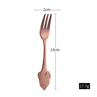 Furculiță cu fructe în formă de delfin din oțel inoxidabil, prăjitură pentru înghețată, desert, cafea, ceai, furculițe colorate pentru copii, oglindă pentru petrecere, veselă de aur