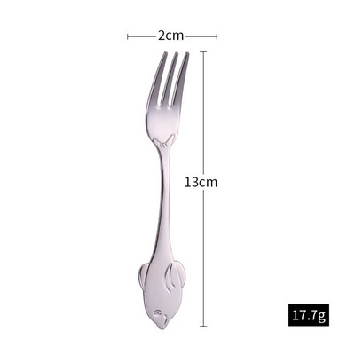 Furculiță cu fructe în formă de delfin din oțel inoxidabil, prăjitură pentru înghețată, desert, cafea, ceai, furculițe colorate pentru copii, oglindă pentru petrecere, veselă de aur