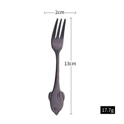 Furculiță cu fructe în formă de delfin din oțel inoxidabil, prăjitură pentru înghețată, desert, cafea, ceai, furculițe colorate pentru copii, oglindă pentru petrecere, veselă de aur