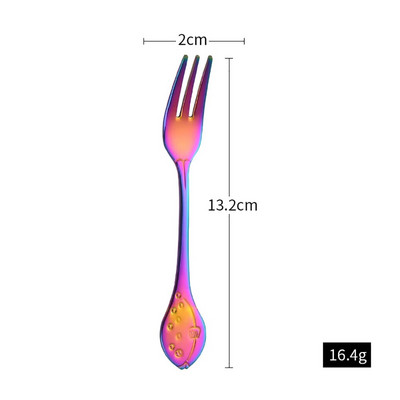 Furculiță cu fructe în formă de delfin din oțel inoxidabil, prăjitură pentru înghețată, desert, cafea, ceai, furculițe colorate pentru copii, oglindă pentru petrecere, veselă de aur