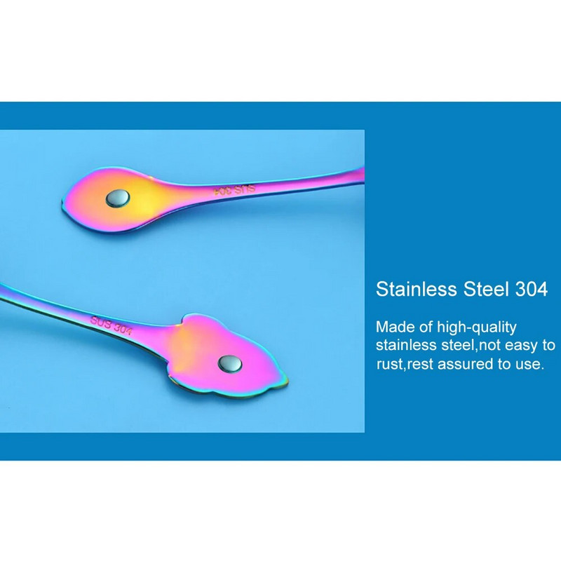 Furculiță cu fructe în formă de delfin din oțel inoxidabil, prăjitură pentru înghețată, desert, cafea, ceai, furculițe colorate pentru copii, oglindă pentru petrecere, veselă de aur