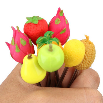 Μοτίβο φρούτων Πιρούνι φρούτων 6 τμχ/Σετ Δημιουργικά αξεσουάρ κουζίνας από ανοξείδωτο ατσάλι Επιτραπέζια σκεύη Τούρτα σνακ Επιδόρπιο πιρούνι φαγητού