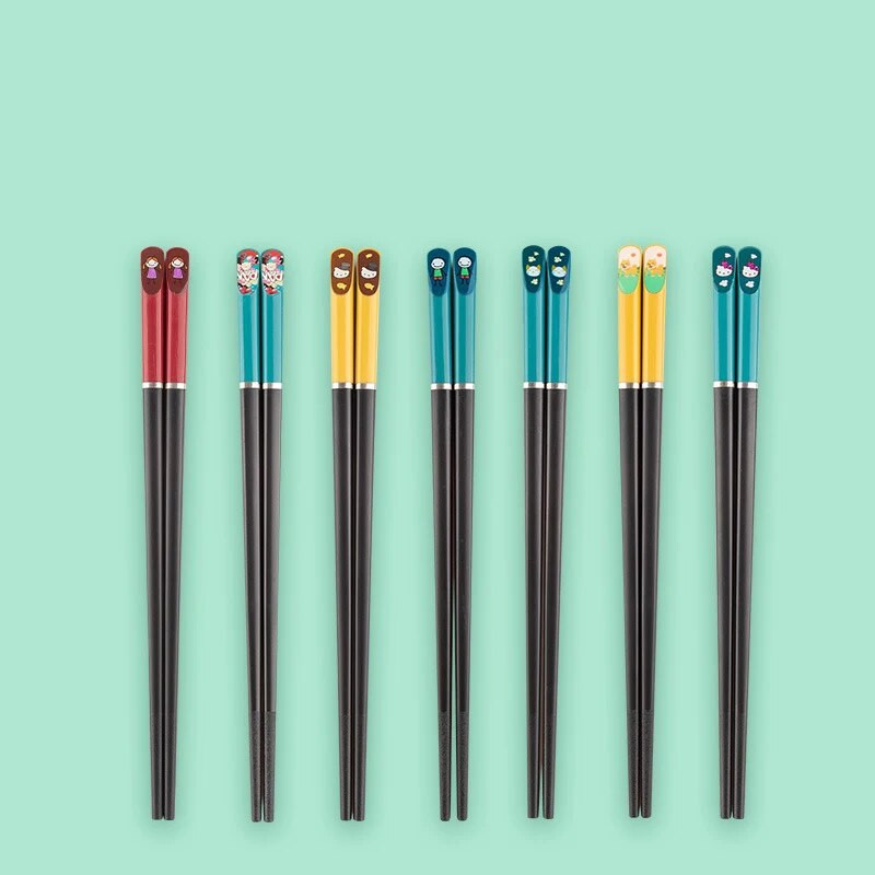 1 pereche de bețișoare de antrenament drăguțe pentru copii, bețișoare de desene animate pentru copii, veselă de iluminare pentru copii, bețișoare antiderapante