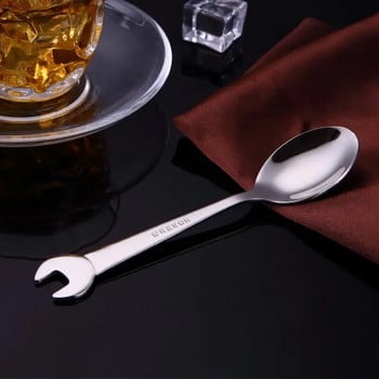 Creative Small Spoon Παγωτό Κουτάλι Δώρο Επιτραπέζιο σκεύος 304 από ανοξείδωτο ατσάλι Κουτάλι κλειδί Κουτάλι Πιρούνι Οικογενειακό αξεσουάρ για κάμπινγκ κουζίνας