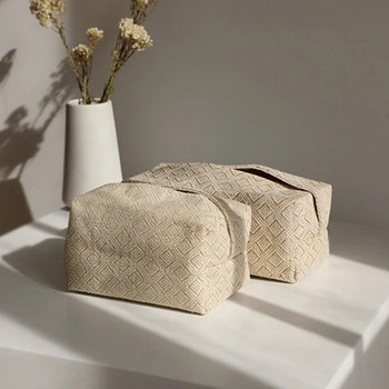 Кутия за памучно бельо в японски стил Поставка за салфетки Домашна всекидневна Маса за хранене Хартиена кутия Чанта за съхранение Поставка за диспенсър