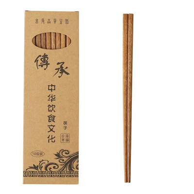 10 pár kínai fa pálcika, újrafelhasználható, környezetbarát természetes fa koreai sushi étel Sushi pálcika készlet tokkal 25 cm