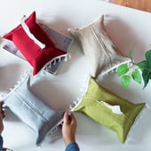 Didmeninė prekyba vienspalvių audinių dėžutės audinių skalbinių dangteliais namų automobiliui, viešbutis medvilninis ir lininis audinių maišelis Caja De Pañuelos Vintage