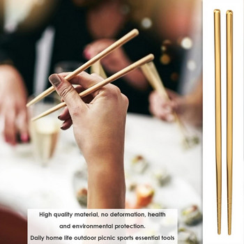 Пръчици от неръждаема стомана Преносими неплъзгащи се пръчици за храна Посуда за хранене Китайски подаръци