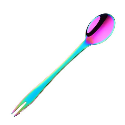 Kūrybinis 3 viename nerūdijančio plieno vakarienės šaukštas šakutė peilis desertinė sriuba Maišymas šaukštas makaronai salotos užkandžiai vaisiai šakutės virtuvės indai