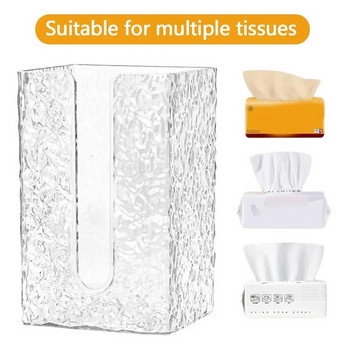 PET мултифункционална монтирана на стена ледникова шарка кутия за кърпички може да организира и съхранява други малки предмети като канцеларски материали