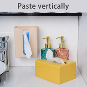 Falra szerelhető kendőtartó Ragasztó papírzsebkendő doboz fedél adagoló WC törlőkendők szalvéta tároló rendszerező polc konyhai fürdőszobába