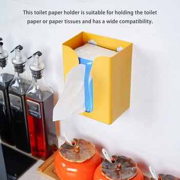 Επιτοίχια βάση χαρτομάντιλου Αυτοκόλλητο Tissue Box Cover Dispenser Toilet Wipes Storage Organizer Ράφι για μπάνιο κουζίνας